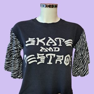 UPCYCLED Thrasher Skate and Destroy t-paita